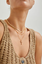 S925 Silver Fashion Cross Zircon Necklace