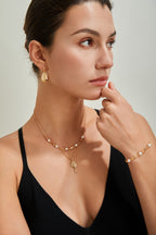 S925 Silver Palace-Style Pearl Double-Layer Necklace