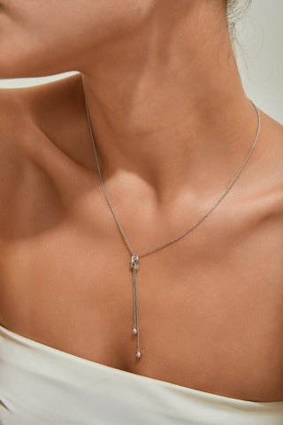S925 Silver Fashion Tassel Knot Necklace