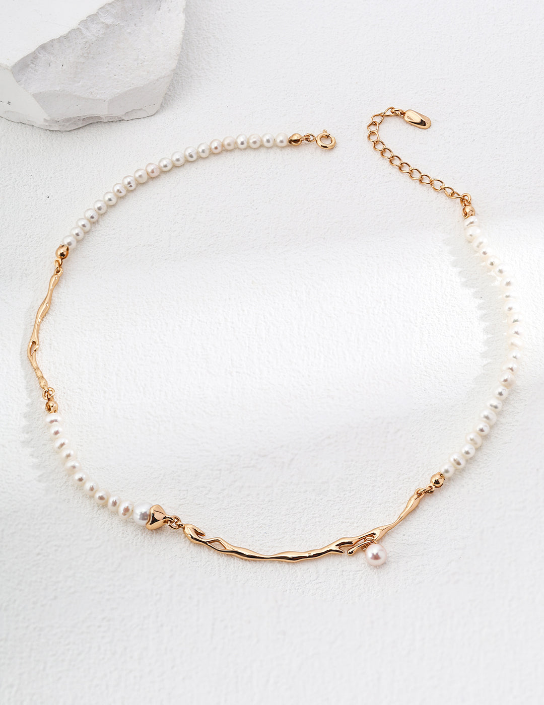Fluid Sterling Silver & Natural Pearl Necklace