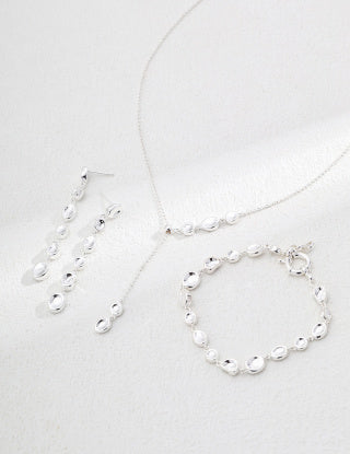 Lava Series | Matte Silver Short & Long Necklaces