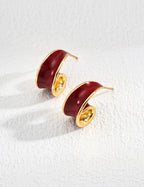 Crimson Love Enamel Earrings|Vibrant Red Daily Wear