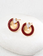 Sterling Silver Enamel Earrings