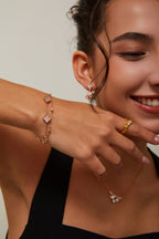 S925 Silver Hetian Jade&Mother of Pearl Clover Bracelet