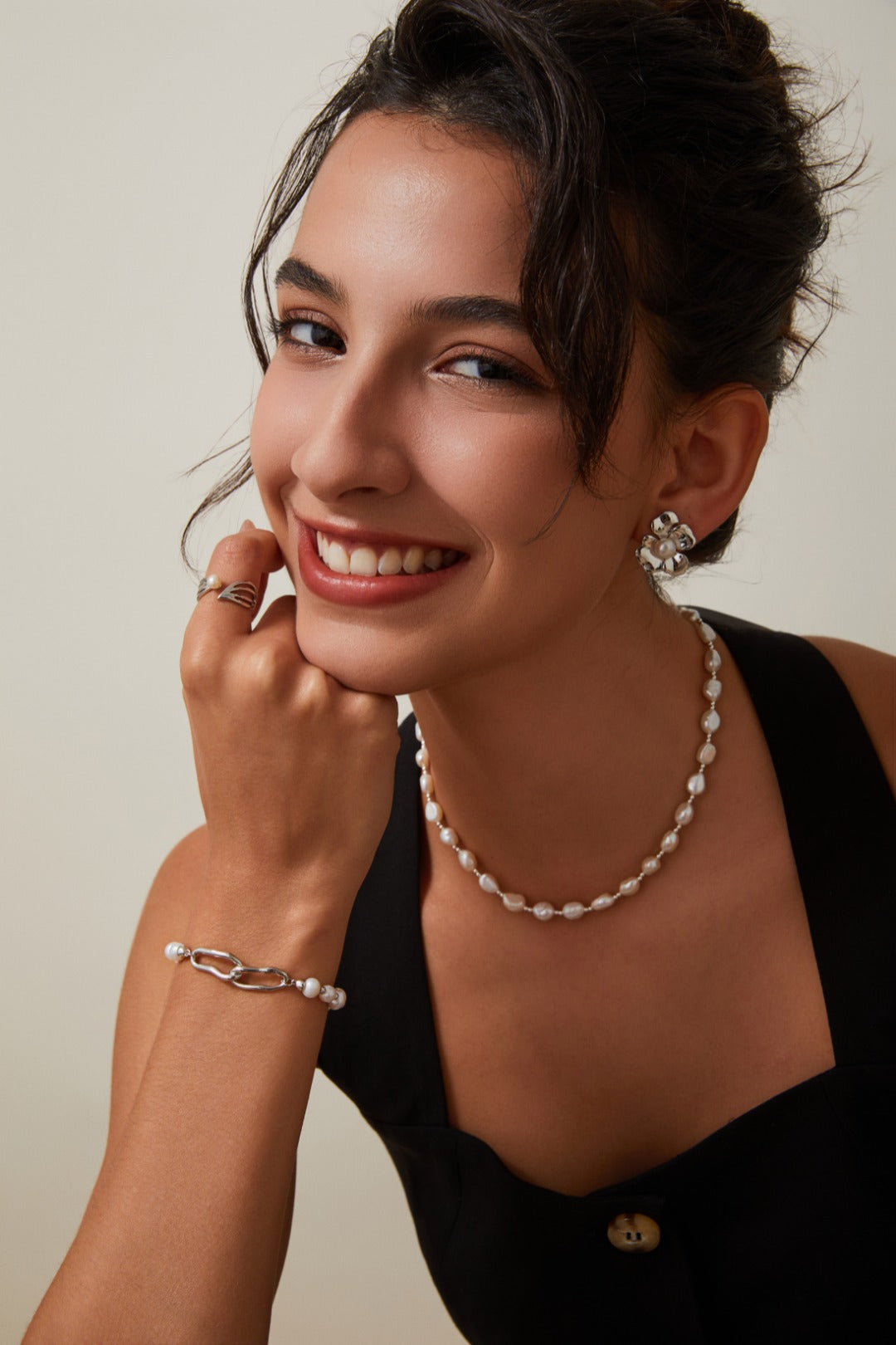 S925 Silver Natural Finish Pearl Necklace