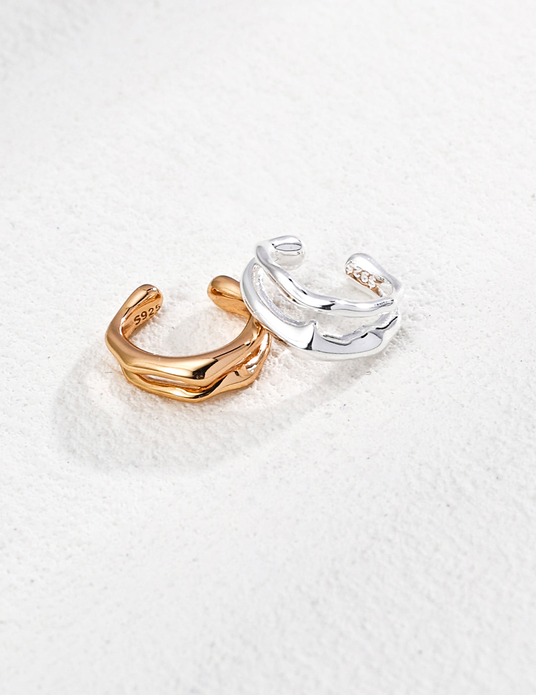 Lava Series|Raw Sterling Silver Ear Cuff (Sold Singly)