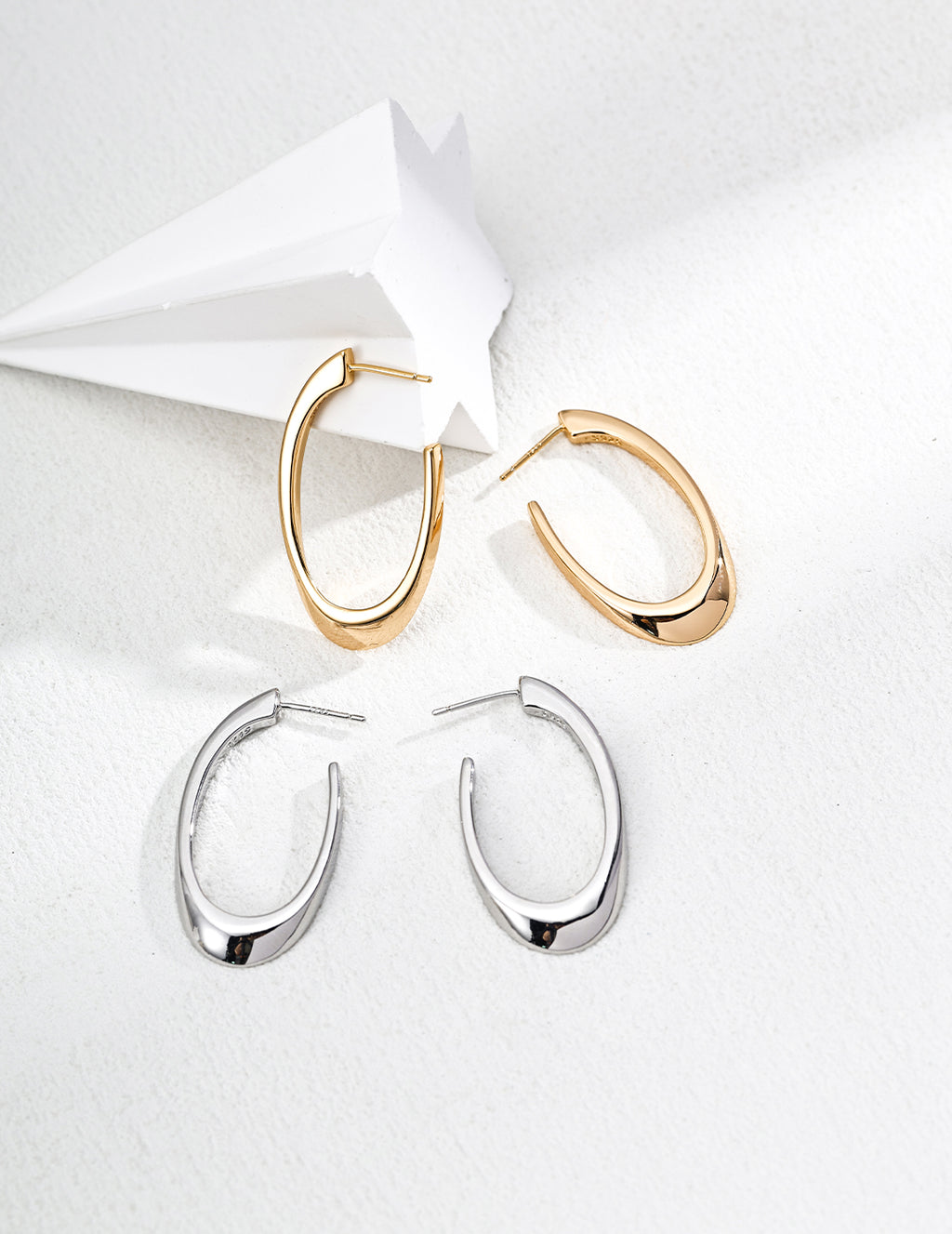 Minimalist Curve Sterling Silver Earrings|Modern Sleek Statement