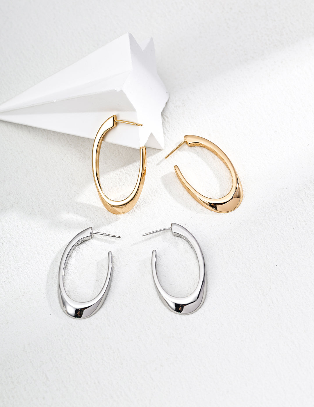 Minimalist Curve Sterling Silver Earrings | Modern Sleek Statement