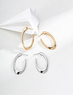 Minimalist Curve Sterling Silver Earrings|Modern Sleek Statement