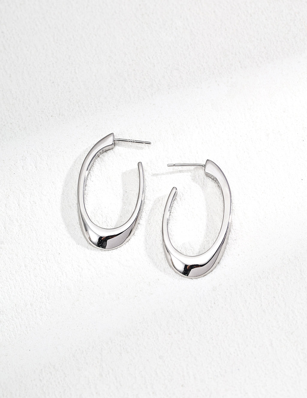 Minimalist Curve Sterling Silver Earrings|Modern Sleek Statement