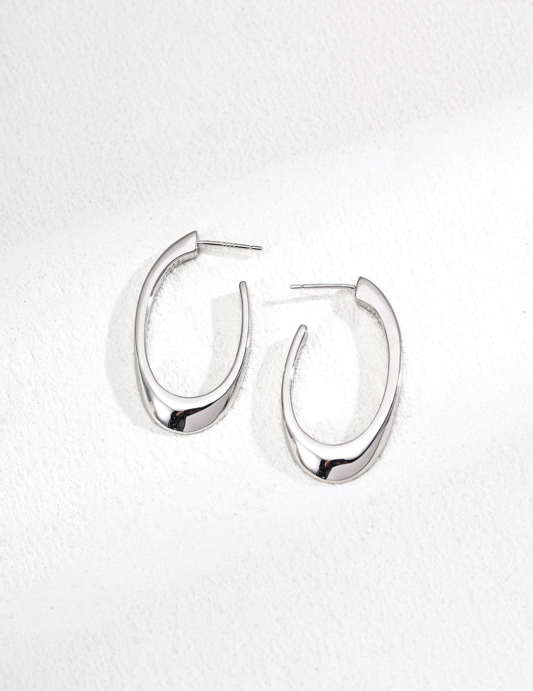 Minimalist Curve Sterling Silver Earrings | Modern Sleek Statement