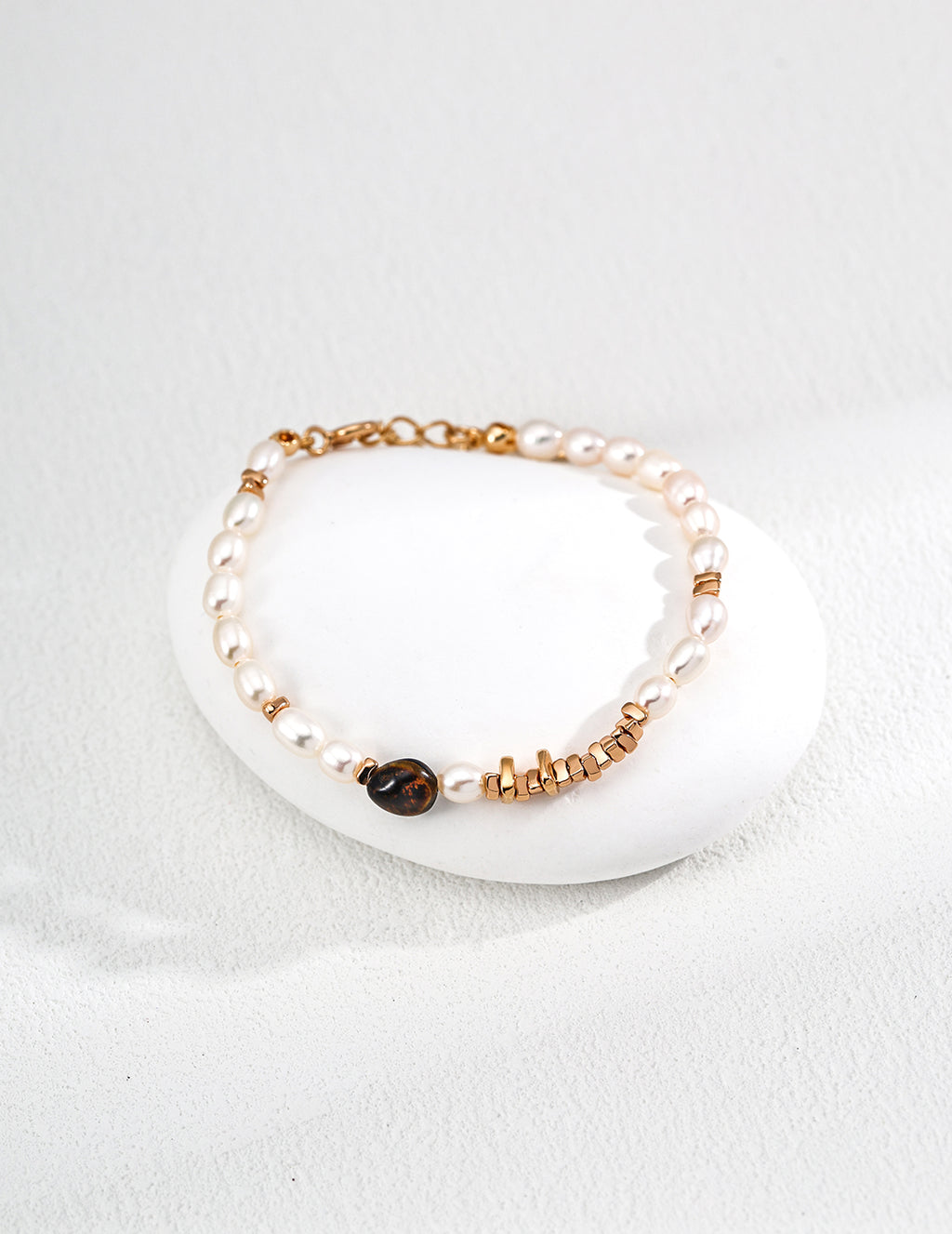 Tiger's Eye&Pearl Bracelet